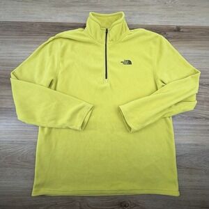 The North Face Fleece Mens L Yellow Polartec 1/4 Zip Outdoor Walking Hiking